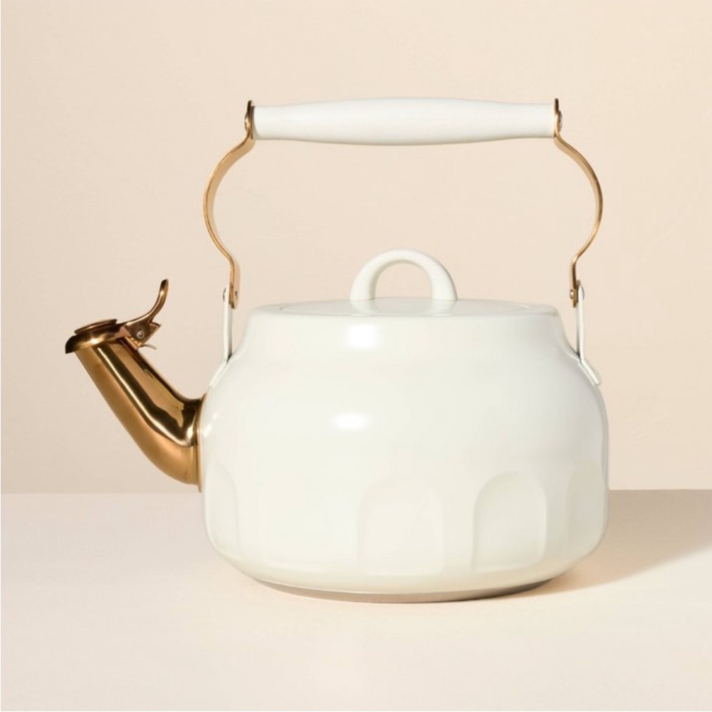 Hearth and Hand with Magnolia 2qt Stainless Steel Teapot. Small dent on bottom.